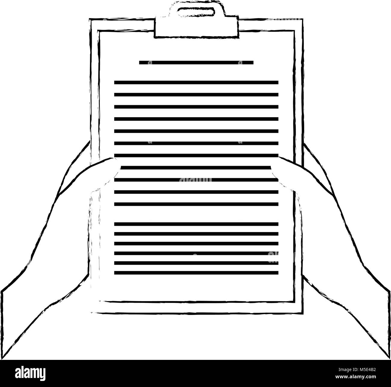 Mano con scheda del documento Illustrazione Vettoriale