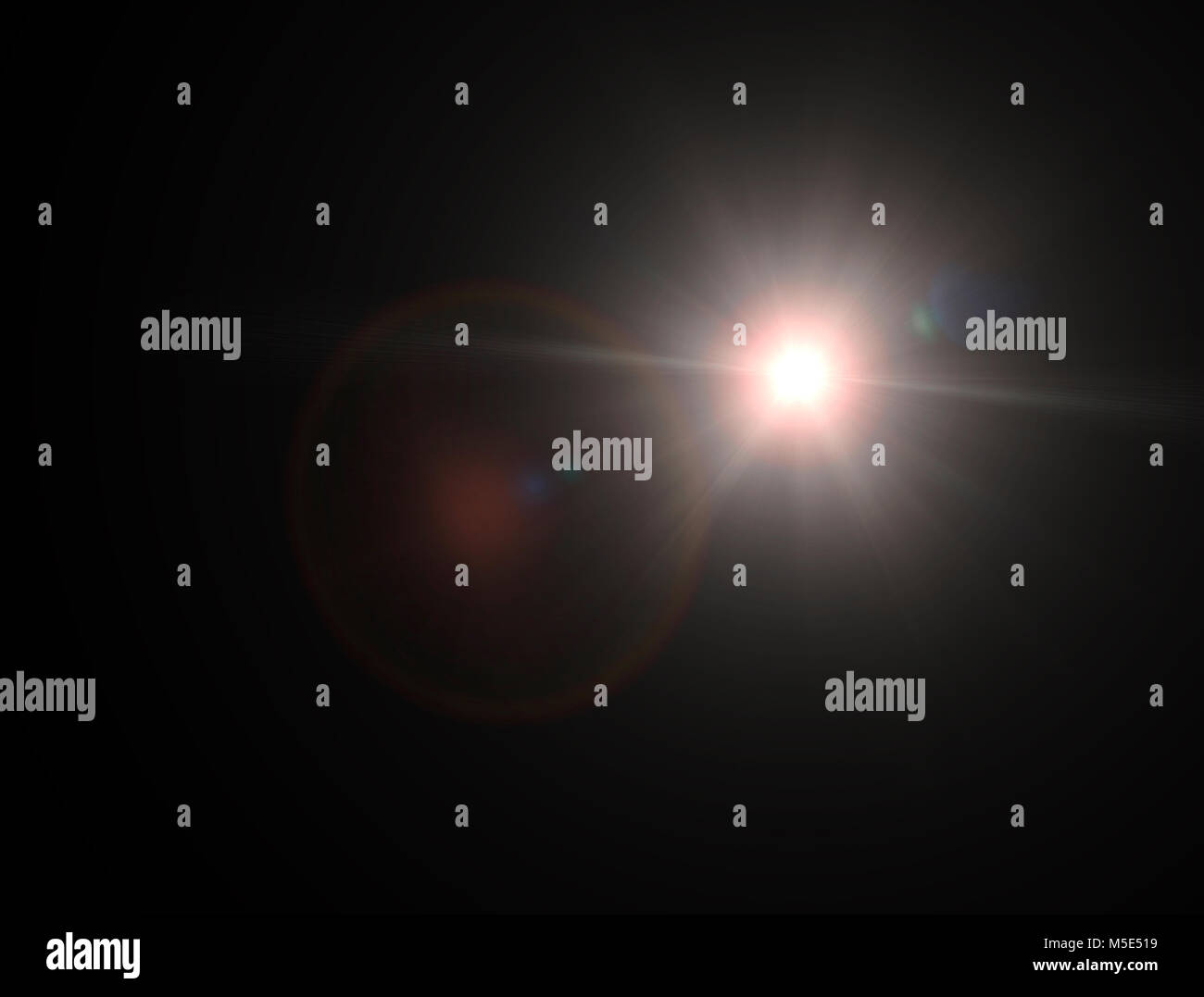 Luminose, sunbeam nello spazio. Star glow Foto Stock