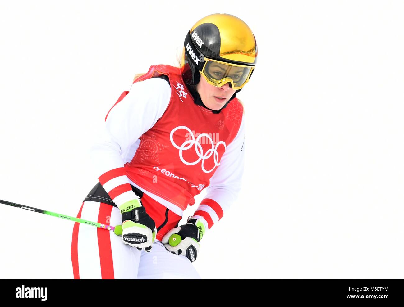 Olimpiadi invernali 2018 Pyeongchang, Corea del Sud . Il 23 febbraio, 2018. Andrea Limbacher (AUT). 1/8 finale. Womens ski cross. Phoenix snow park. Pyeongchang. Pyeongchang2018 Olimpiadi invernali. Repubblica di Corea. 23/02/2018. Credito: Sport In immagini/Alamy Live News Foto Stock