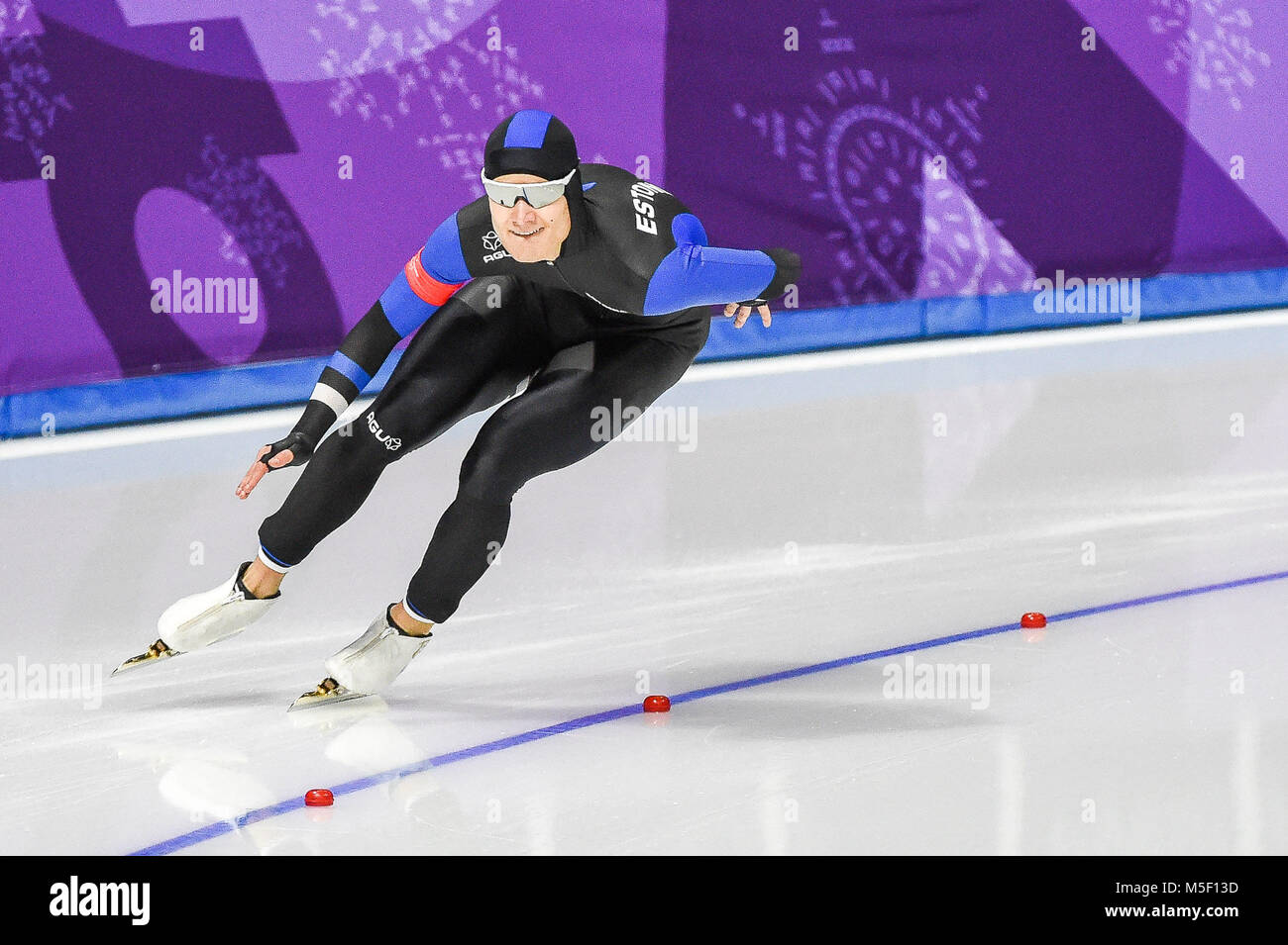 23 febbraio 2018: Martora Liiv di Â Estonia a 1000 metri a speedskating olimpiadi invernali, Gangneung Corea del Sud. Ulrik Pedersen/CSM Foto Stock