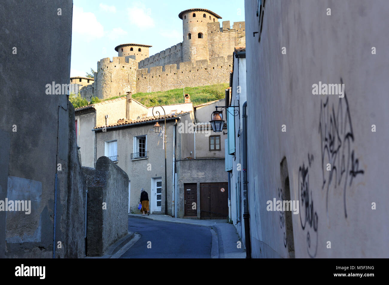 Carcassonne, Francia. Cittadella medioevale. Foto Stock