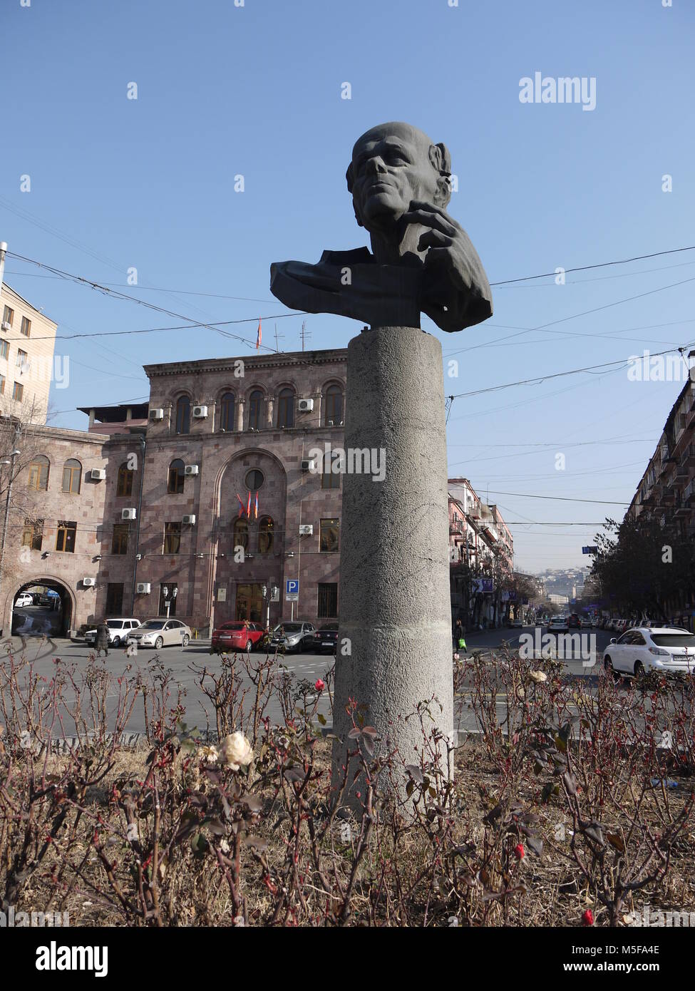 Monumento dedicato a Andreï Sacharov nel centro della città di Yerevan, Armenia Foto Stock