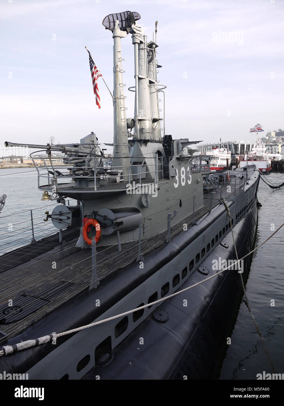 USS Pampanito (SS-383) è stato un sottomarino della US Navy durante la seconda guerra mondiale ed è ora un museo nave in San Francisco Foto Stock
