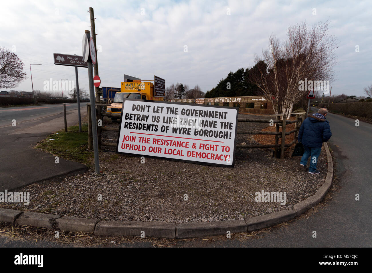 Fracking proteste in Lancashire, Inghilterra. Foto Stock