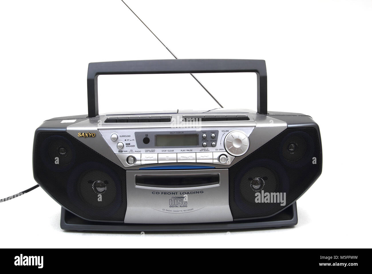 Sanyo CD portatile Radio Registratore a cassetta Foto stock - Alamy