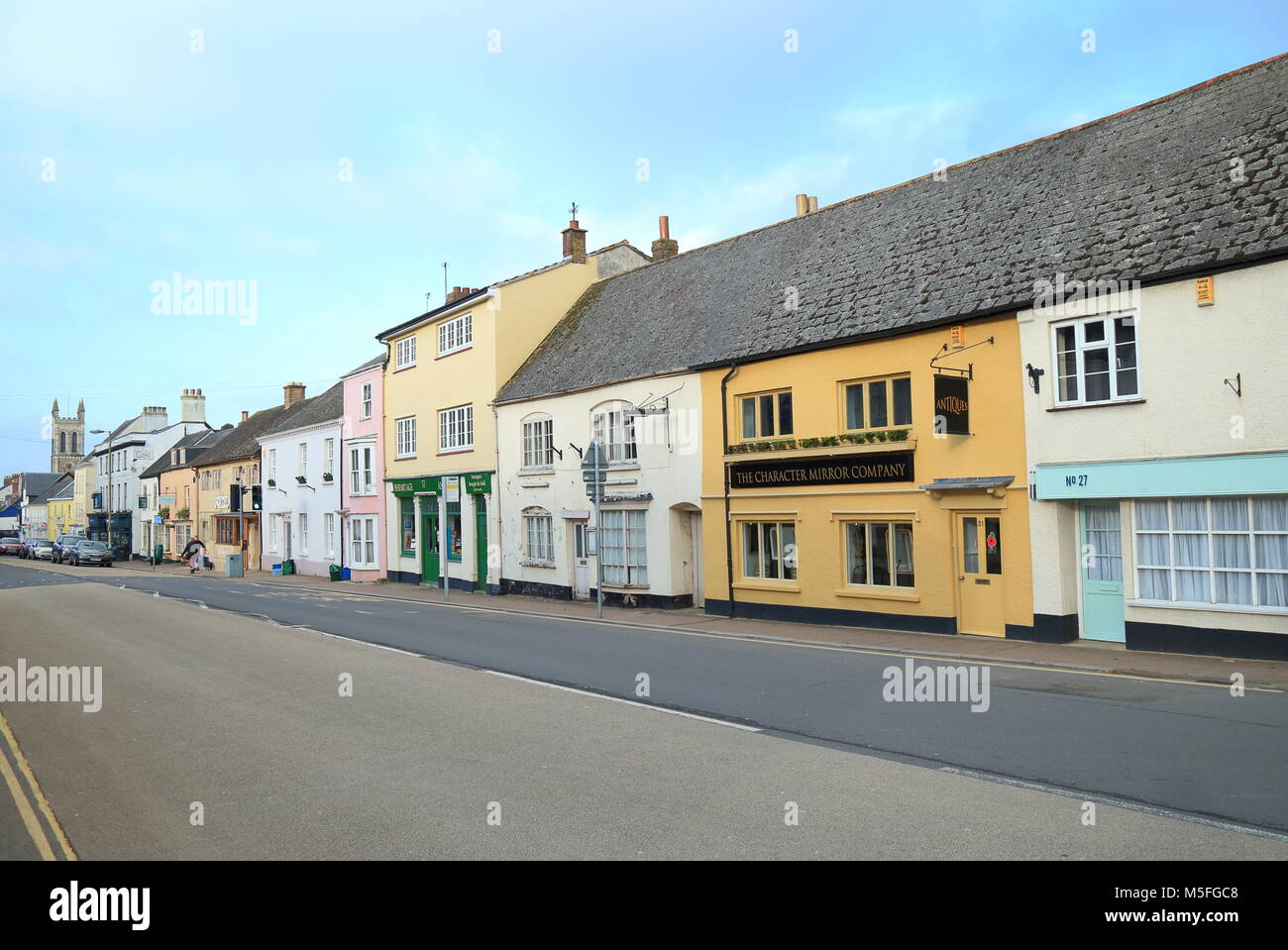 Città mercato di Honiton in East Devon famoso per i negozi di antiquariato Foto Stock