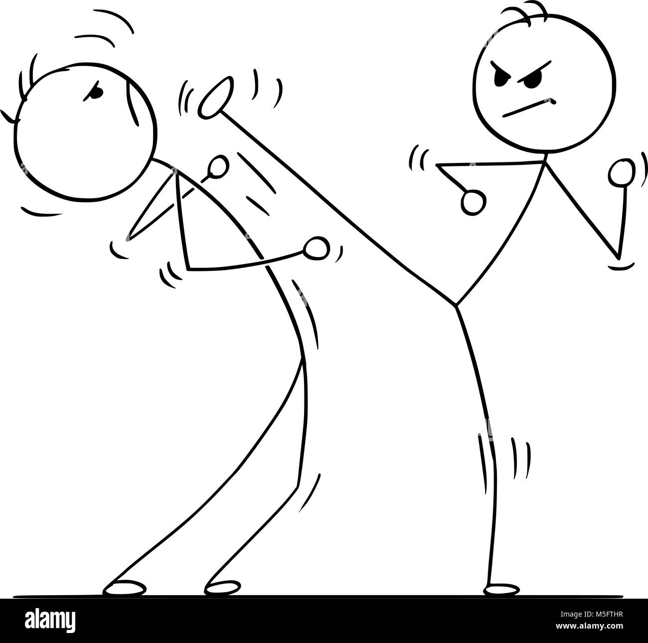 Cartoon di Karate o Kung Fu lotta o di formazione Illustrazione Vettoriale