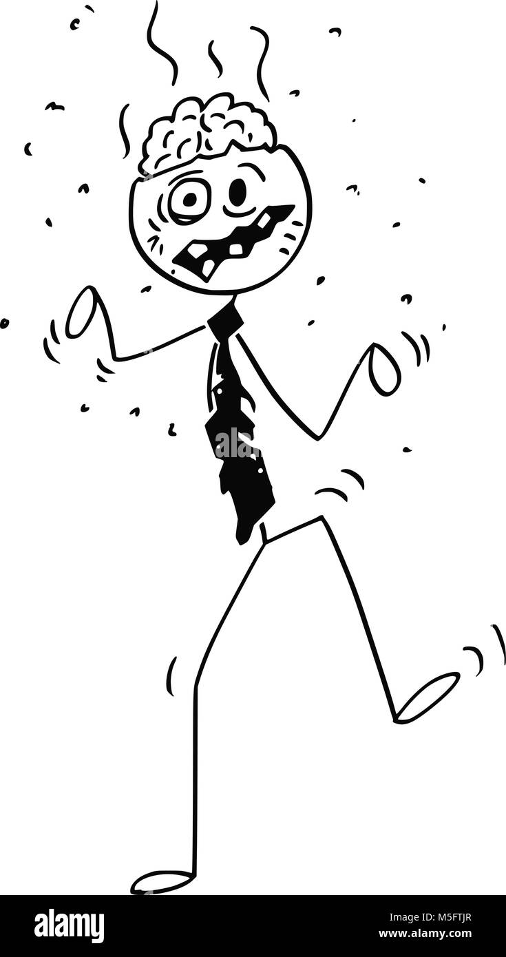 Cartoon di divertenti Zombie Walking Dead imprenditore Illustrazione Vettoriale