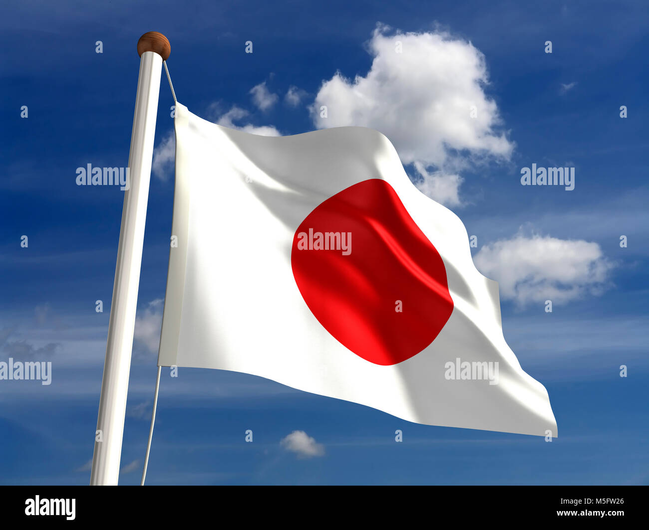 3D bandiera del Giappone (con percorso di clipping) Foto Stock