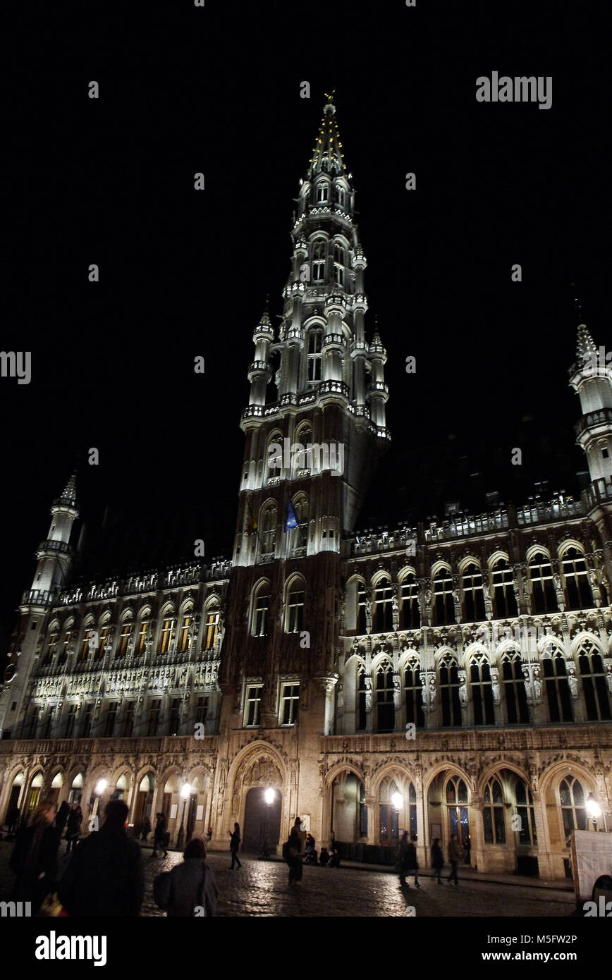 Bruxelles di notte, Belgio Foto Stock