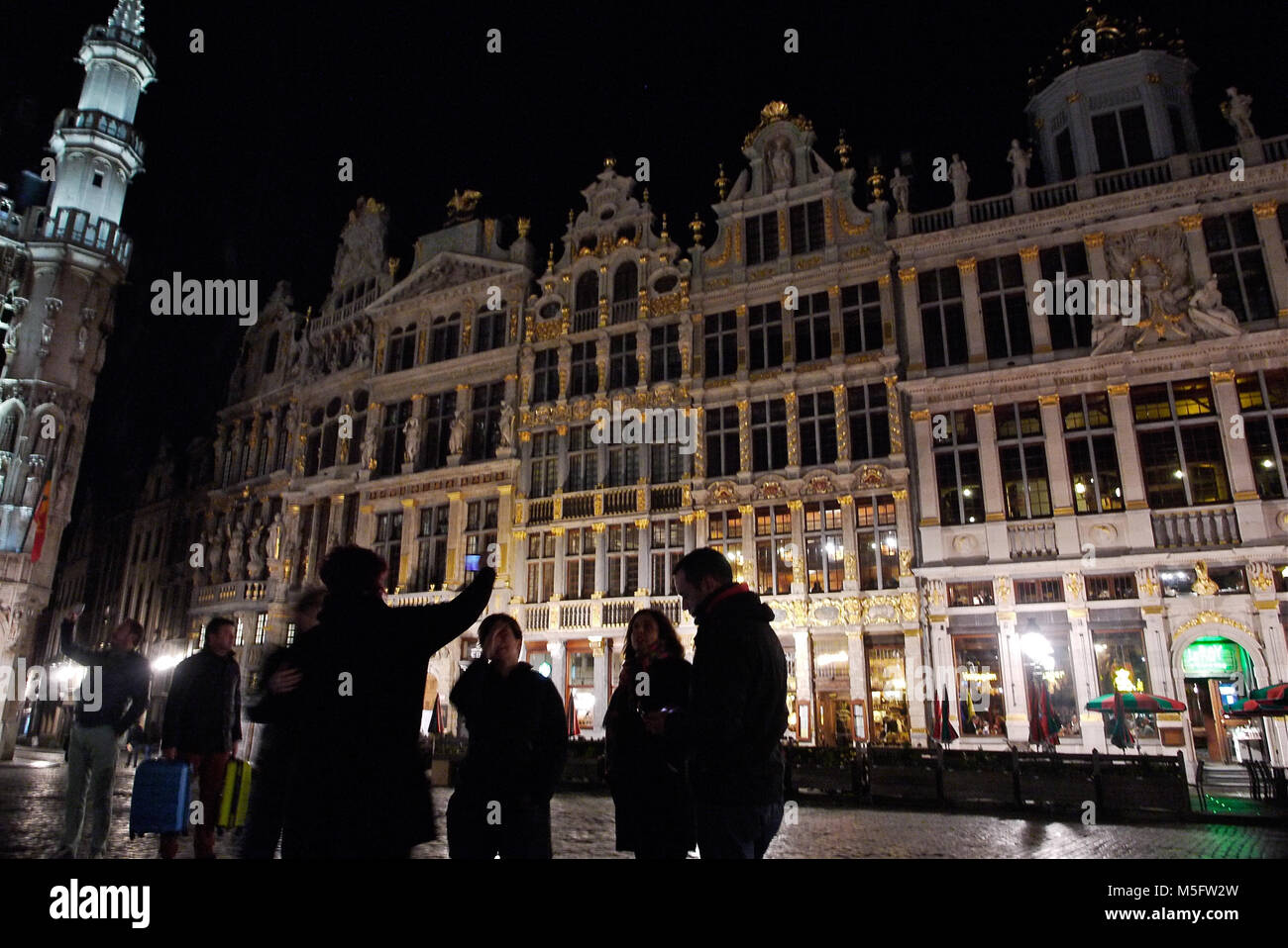 Bruxelles di notte, Belgio Foto Stock