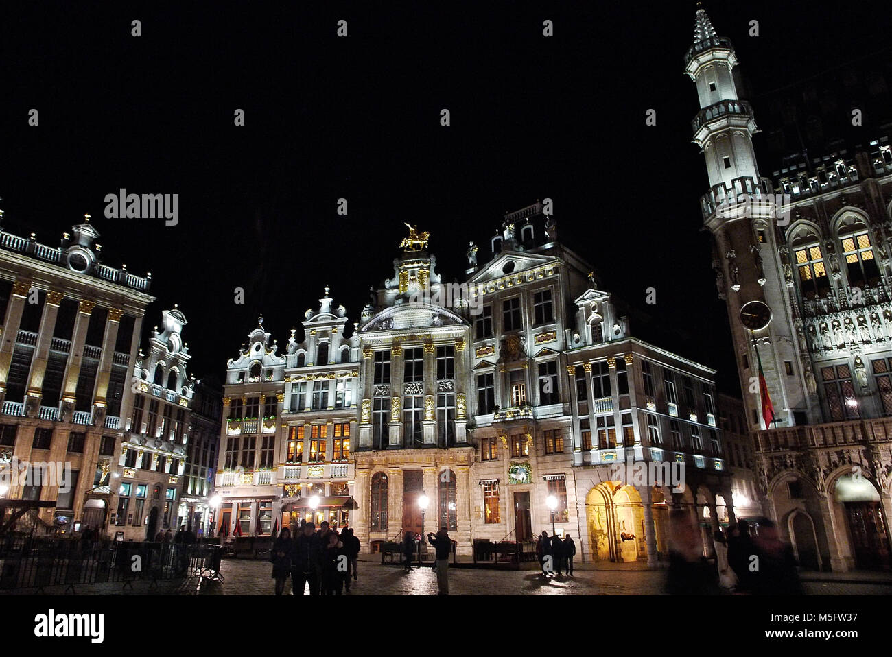 Bruxelles di notte, Belgio Foto Stock