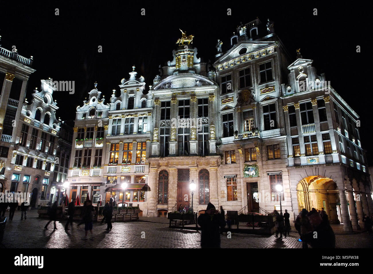 Bruxelles di notte, Belgio Foto Stock
