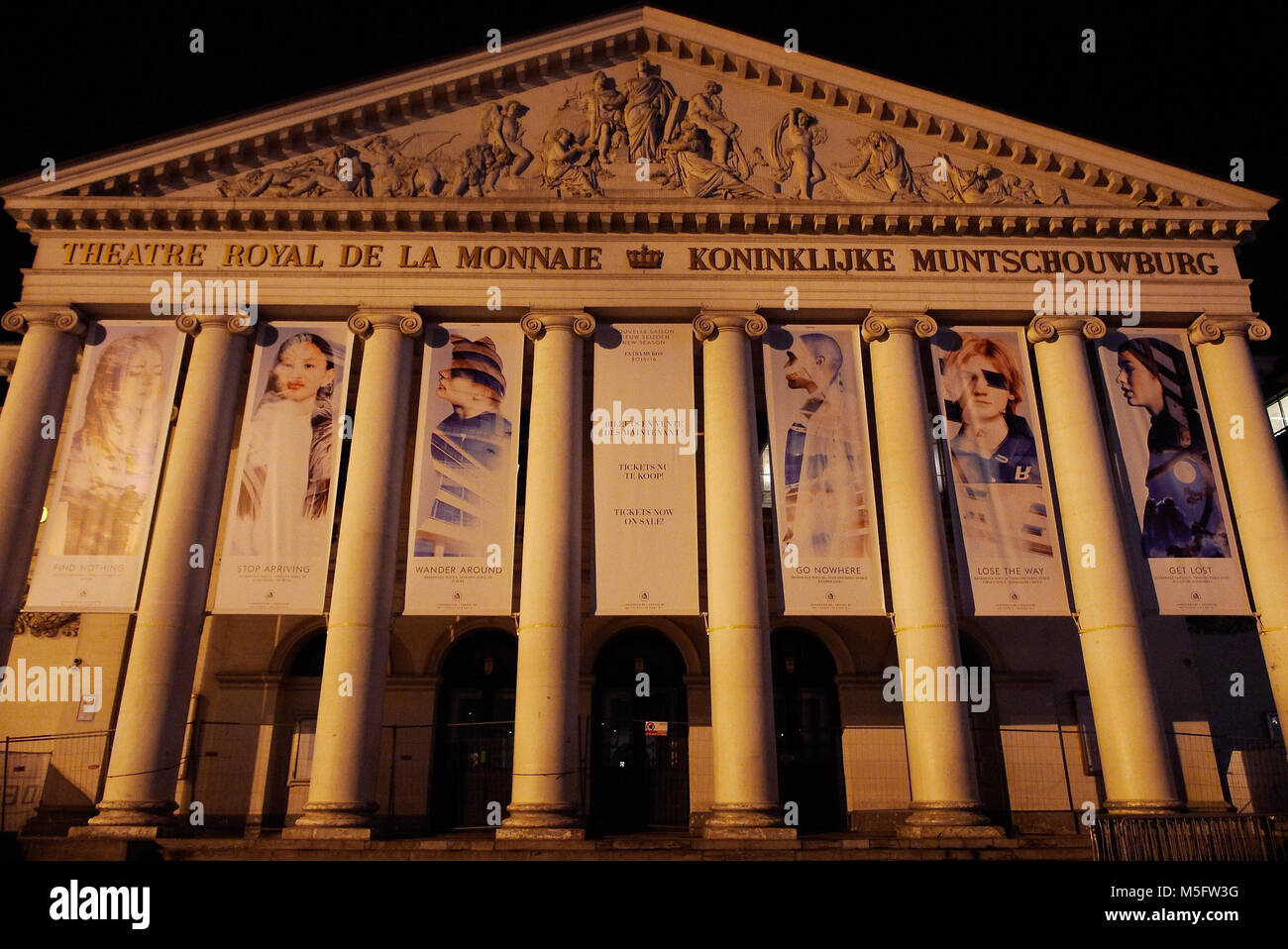 Bruxelles di notte, Belgio Foto Stock