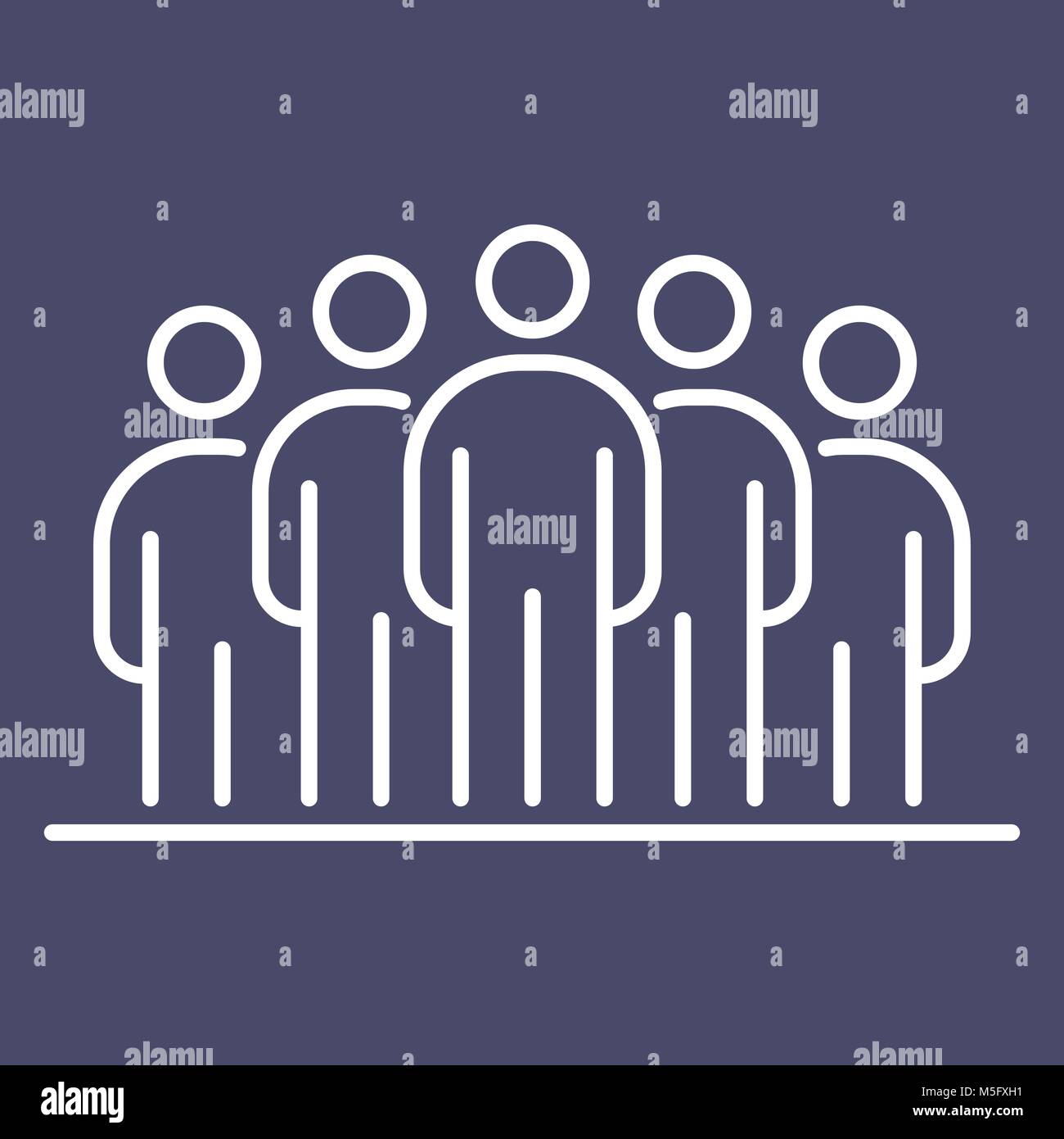 Gruppo di persone la gente di affari icona linea semplice illustrazione piana. Illustrazione Vettoriale