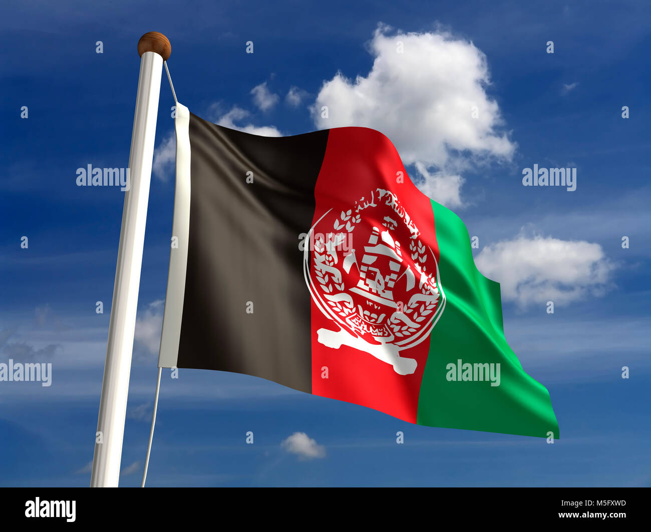 Afghanistan flag (con percorso di clipping) Foto Stock