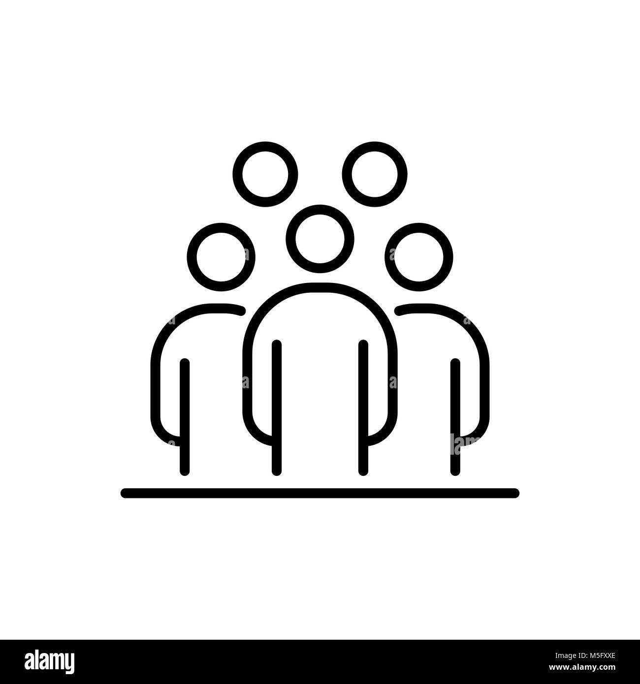 Gruppo di persone la gente di affari icona linea semplice illustrazione piana. Illustrazione Vettoriale