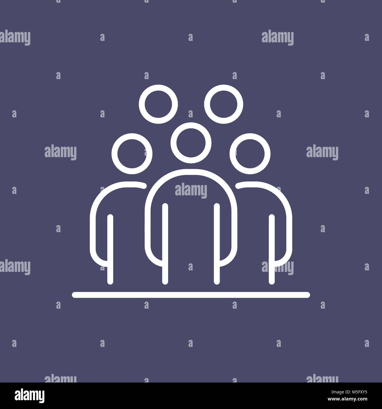 Gruppo di persone la gente di affari icona linea semplice illustrazione piana. Illustrazione Vettoriale