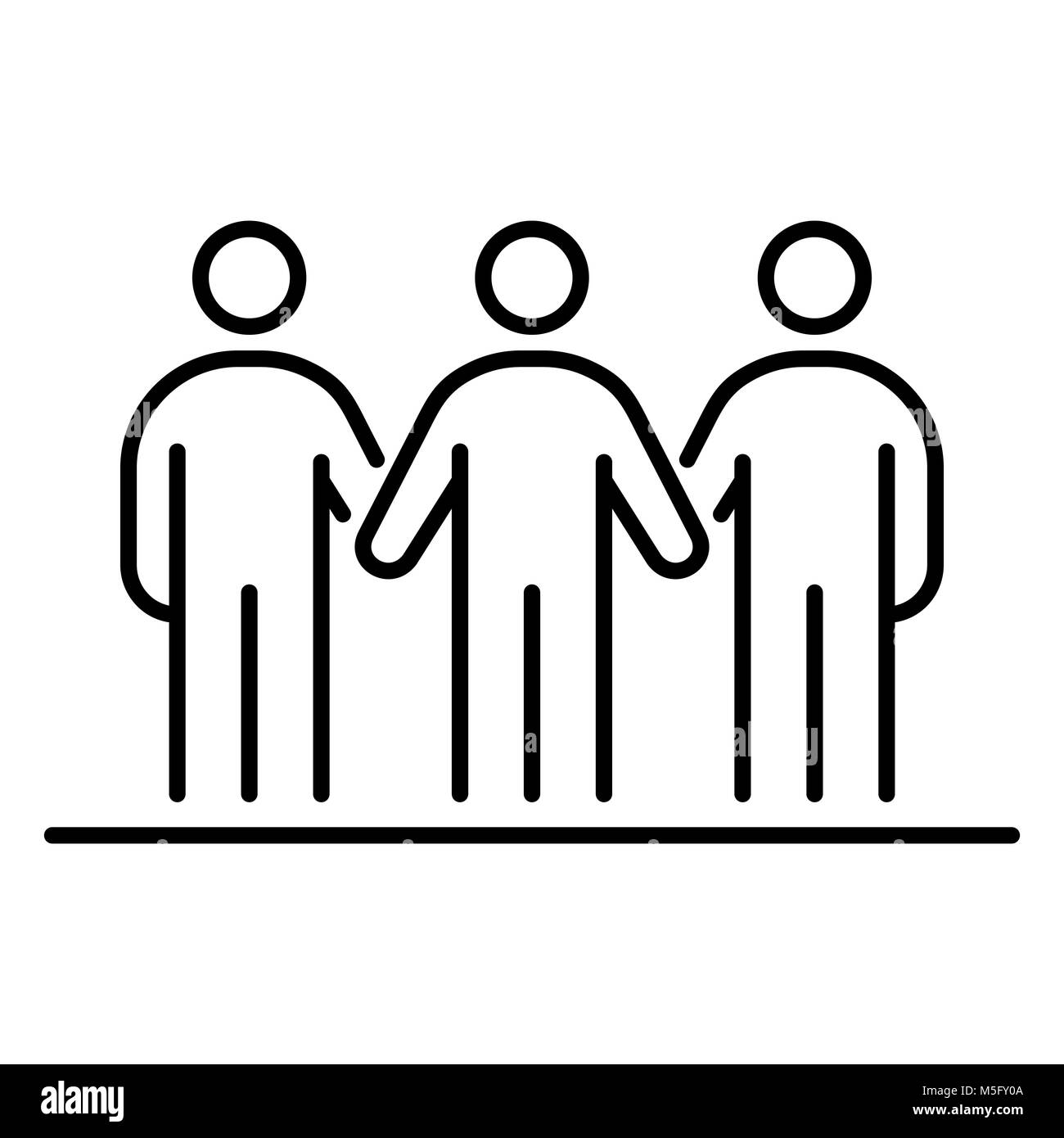 Gruppo di persone la gente di affari icona linea semplice illustrazione piana. Illustrazione Vettoriale