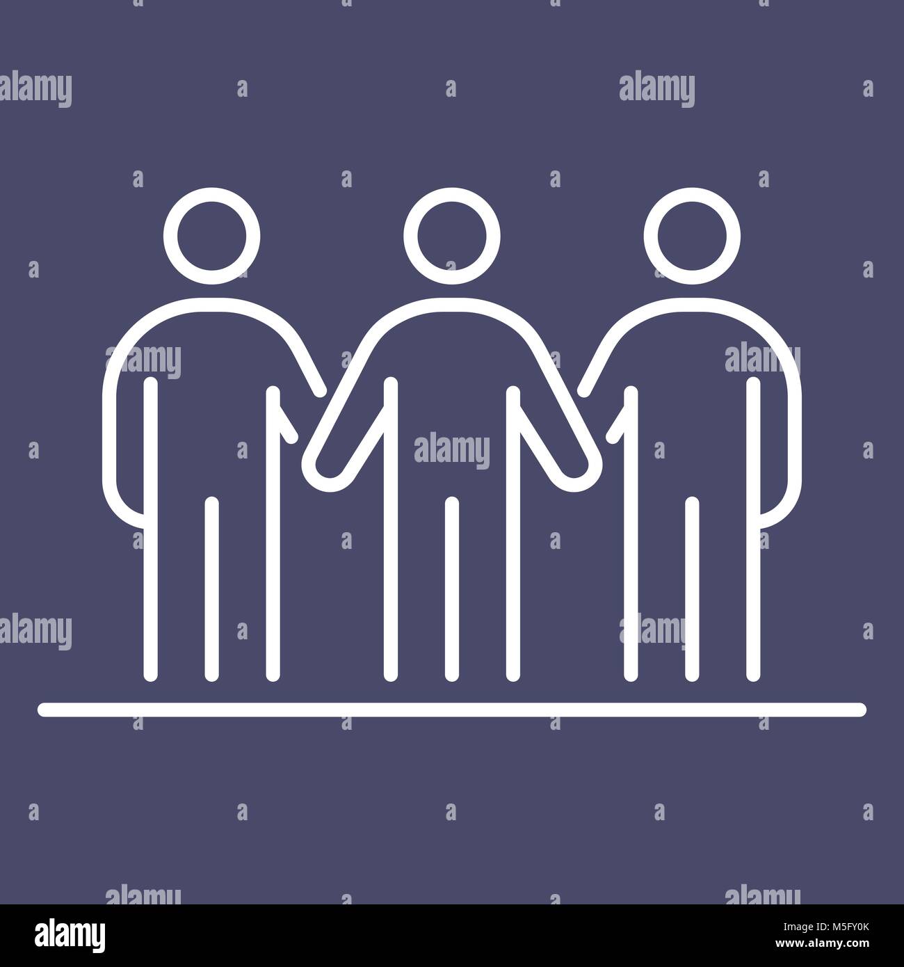 Gruppo di persone la gente di affari icona linea semplice illustrazione piana. Illustrazione Vettoriale