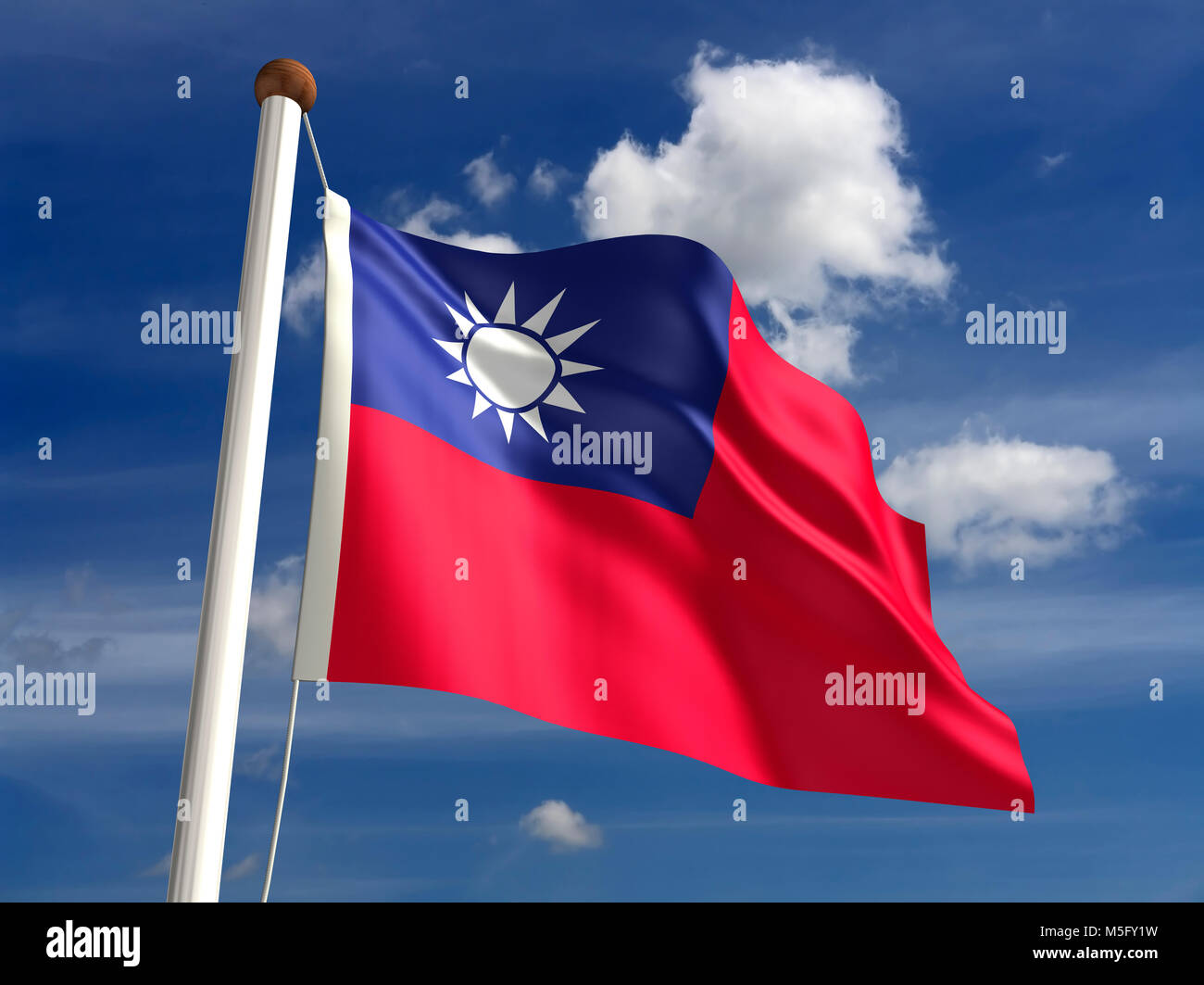 Bandiera di Taiwan (con percorso di clipping) Foto Stock