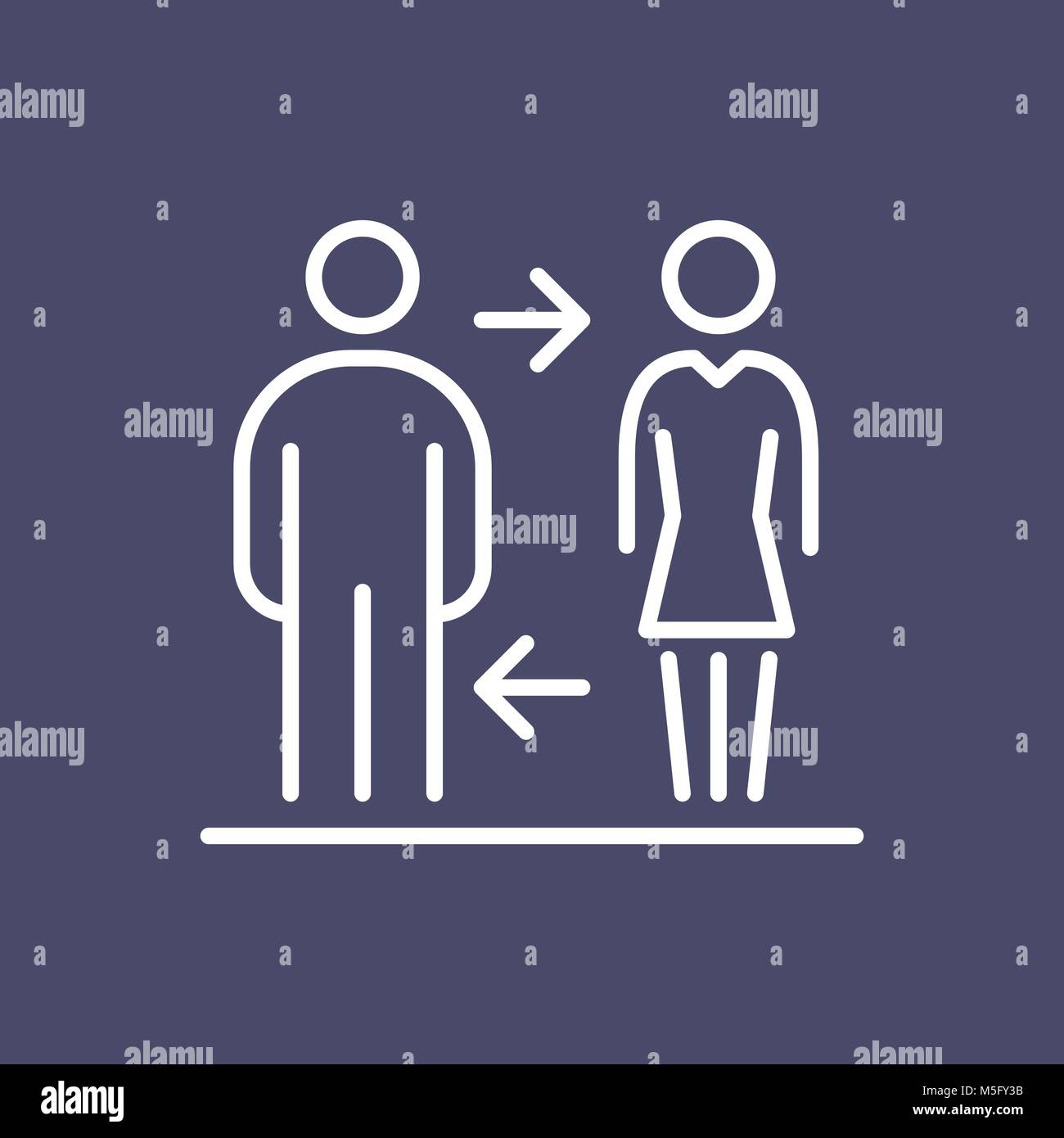 Due persone di affari icona linea semplice illustrazione piana. Illustrazione Vettoriale