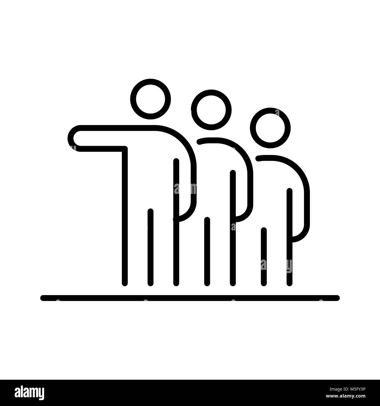 Gruppo di persone la gente di affari icona linea semplice illustrazione piana. Illustrazione Vettoriale