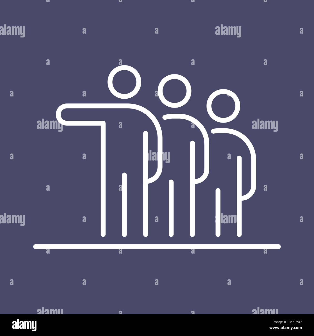 Gruppo di persone la gente di affari icona linea semplice illustrazione piana. Illustrazione Vettoriale