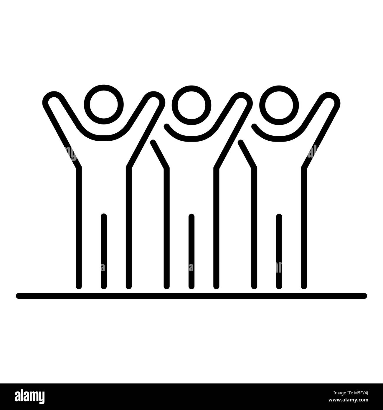 Gruppo di persone la gente di affari icona linea semplice illustrazione piana. Illustrazione Vettoriale