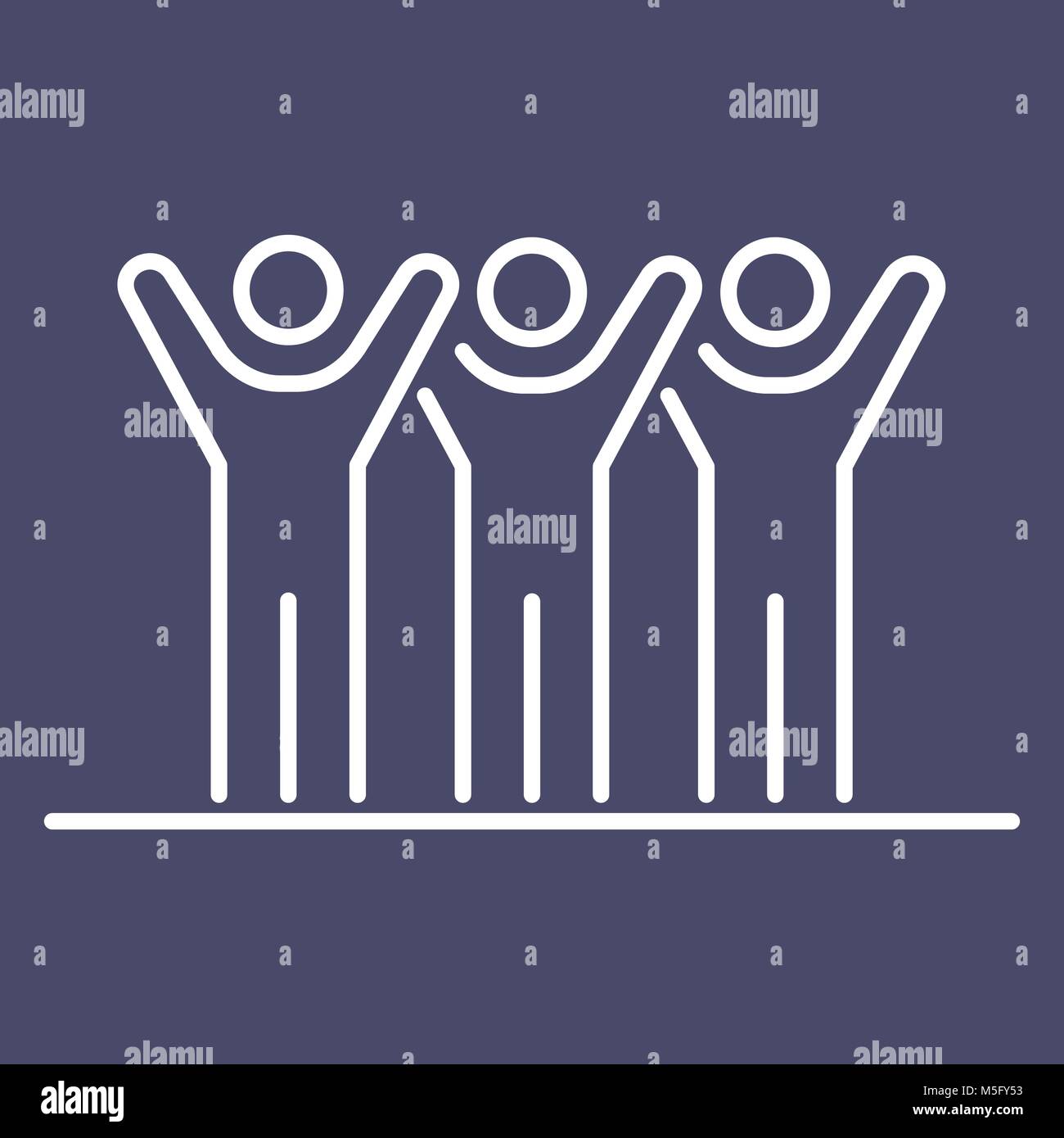 Gruppo di persone la gente di affari icona linea semplice illustrazione piana. Illustrazione Vettoriale