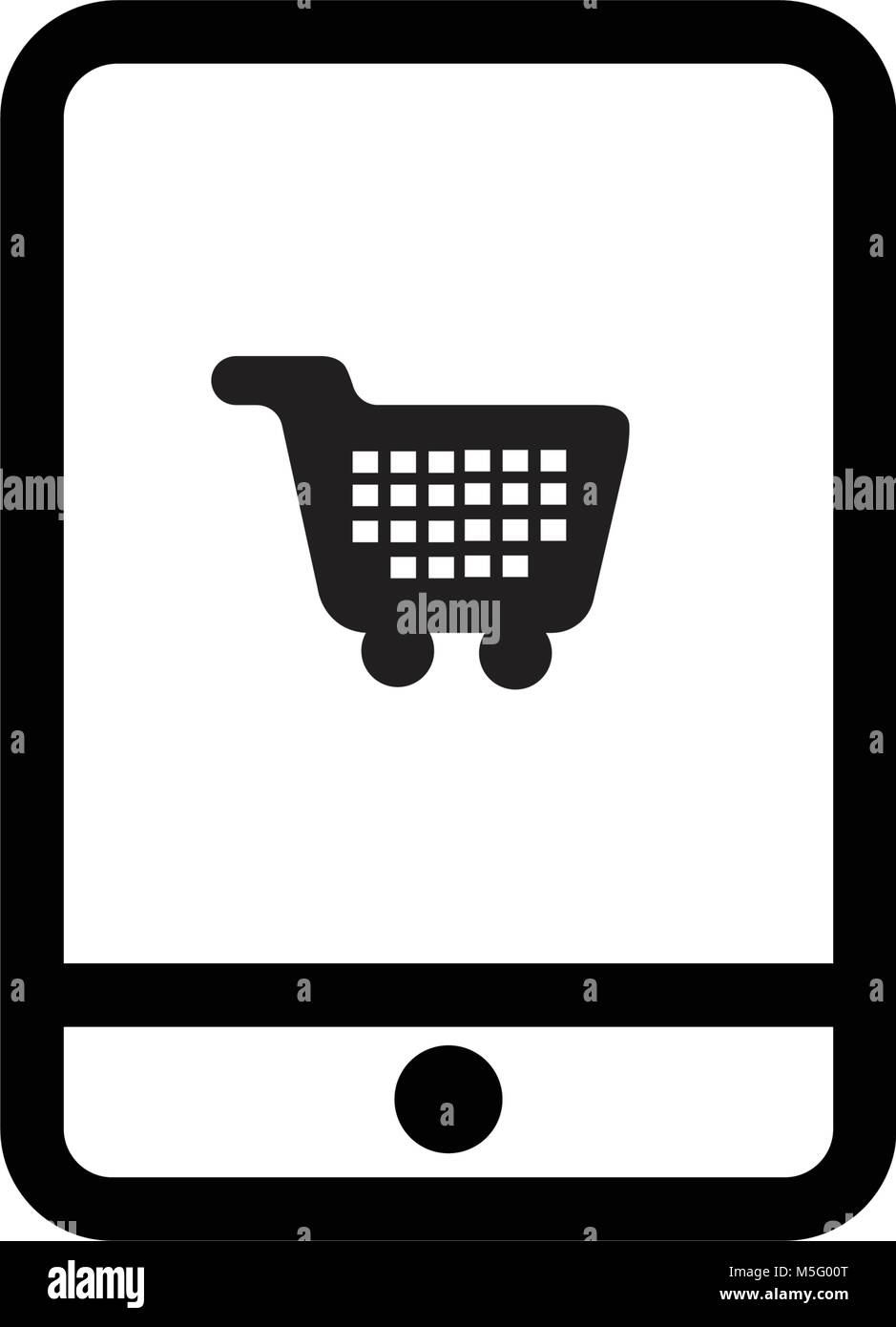 Shopping online linea di icona di stile di contorno isolati su sfondo bianco per il web e mobile app design, illustrazione vettoriale Illustrazione Vettoriale