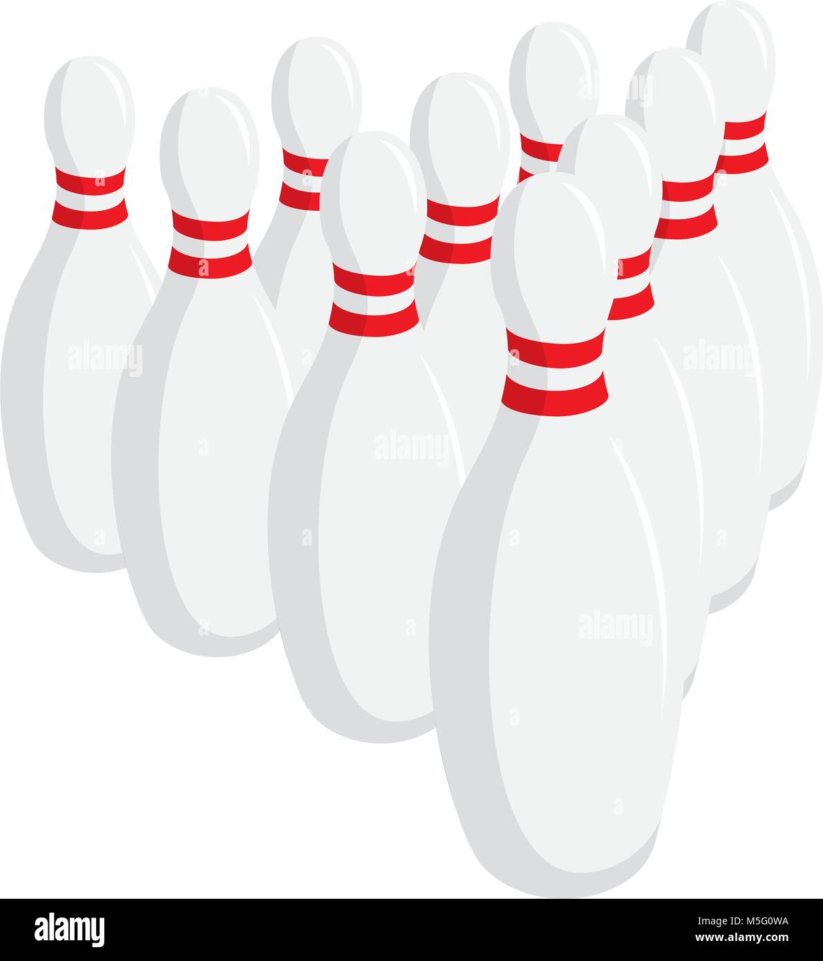 Cartoon illustrazione di bowling perni allineati per shot Illustrazione Vettoriale