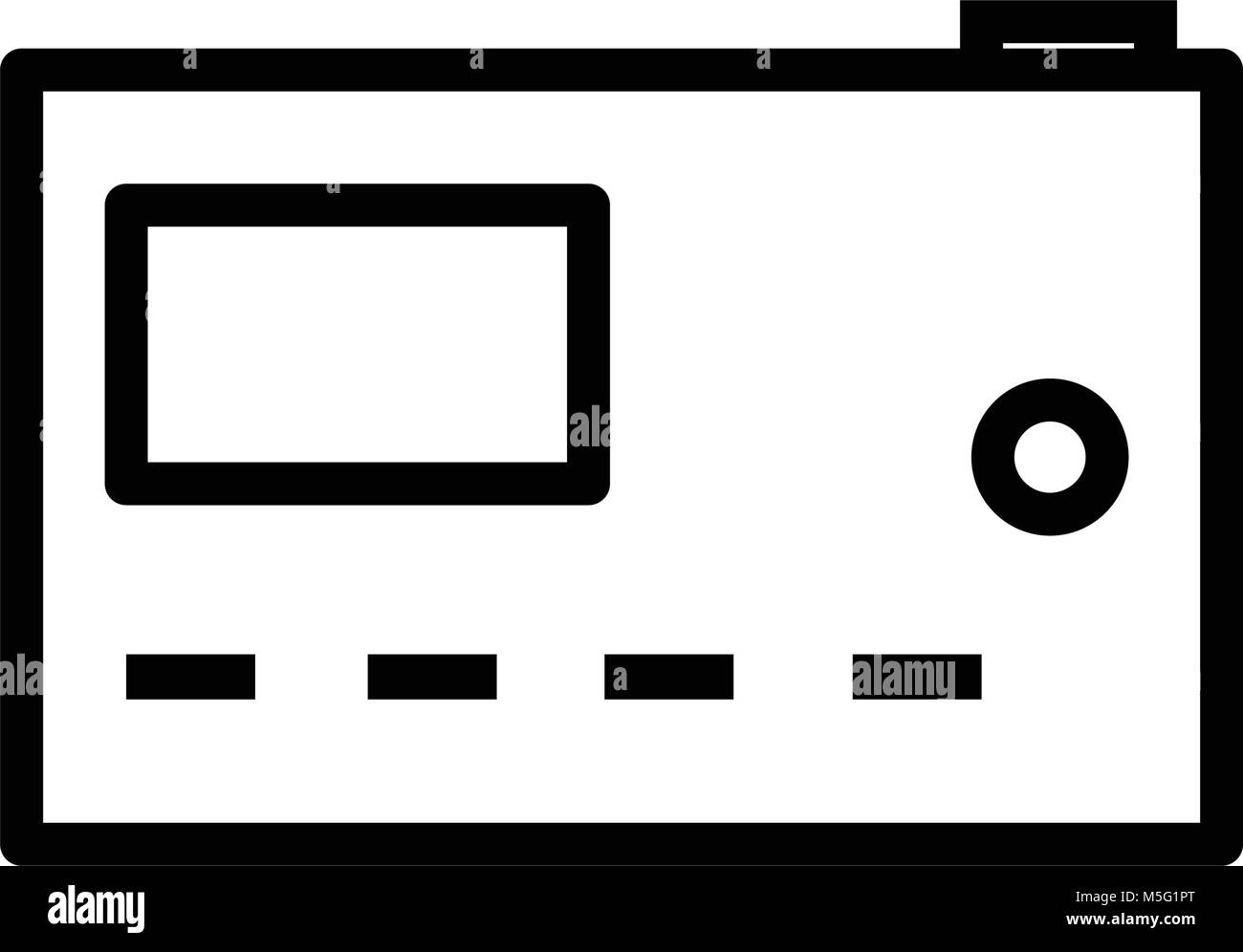 Simbolo di microonde. Home appliances icona linea, contorno e riempito di segno del vettore, lineare e il pittogramma completo isolato su bianco, illustrazione del logo Illustrazione Vettoriale