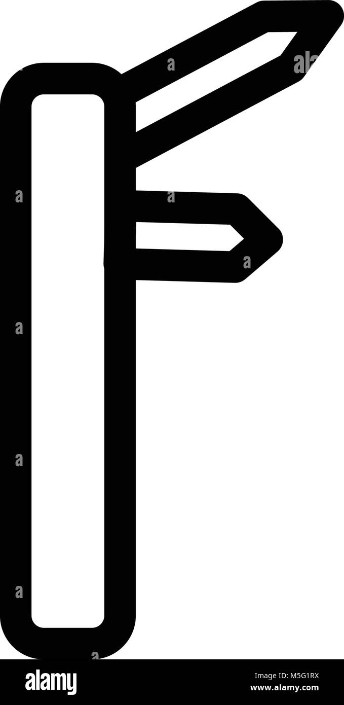 Segno di orientamento. Indicazioni per raggiungere diversi luoghi icona linea. Outline e riempito di segno del vettore, lineare e il pittogramma completo isolato su bianco, logo illustratio Illustrazione Vettoriale