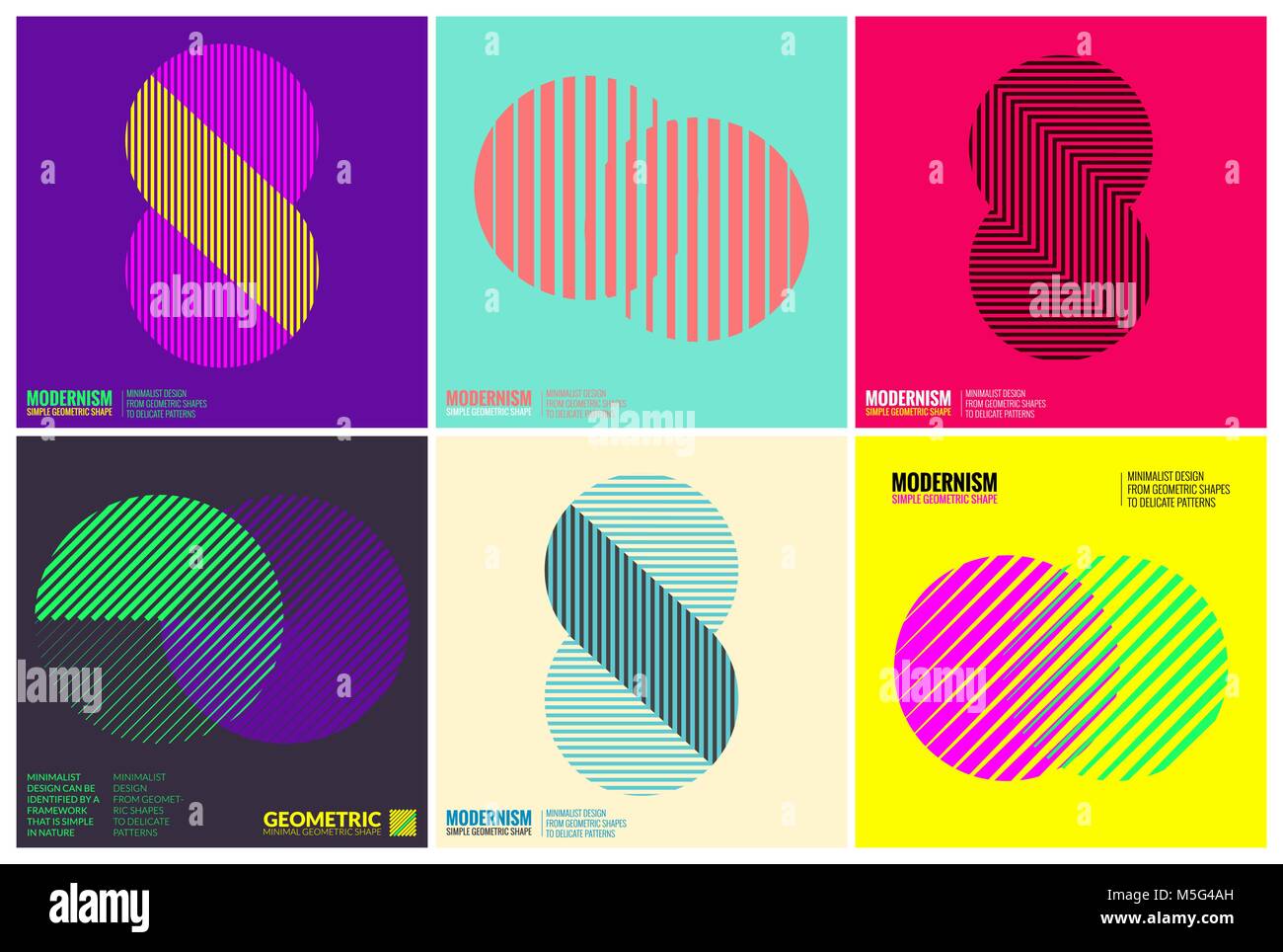 La semplicità del design geometrico Set pulizia di linee e forme Illustrazione Vettoriale