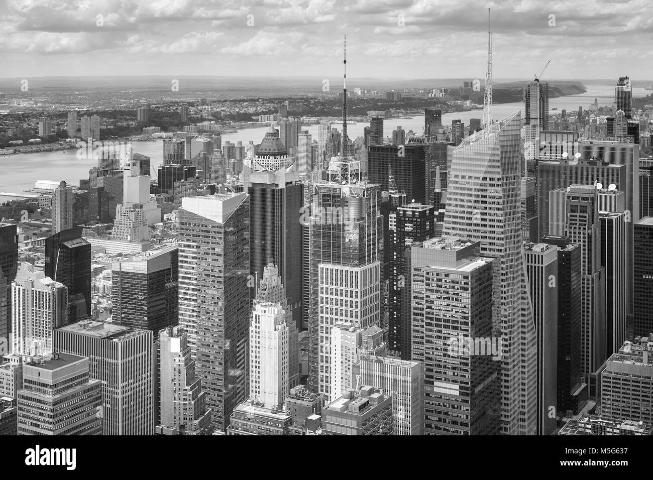 Immagine in bianco e nero di Manhattan, New York City, Stati Uniti d'America. Foto Stock