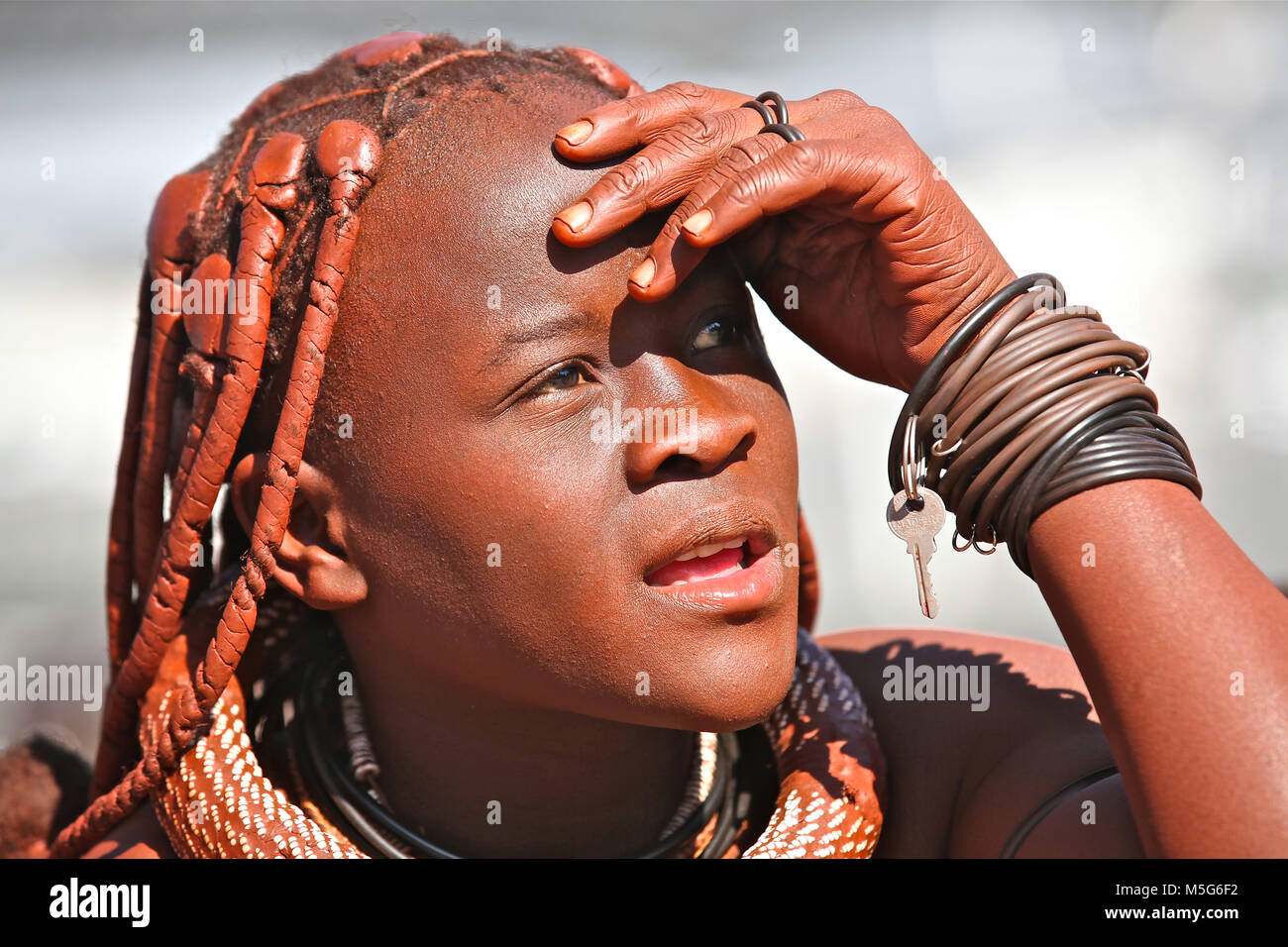 Ragazza di Himba Foto Stock
