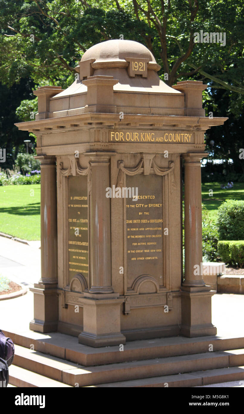 Grand Regno ordine di Oddfellows War Memorial, Sydney, Australia Foto Stock