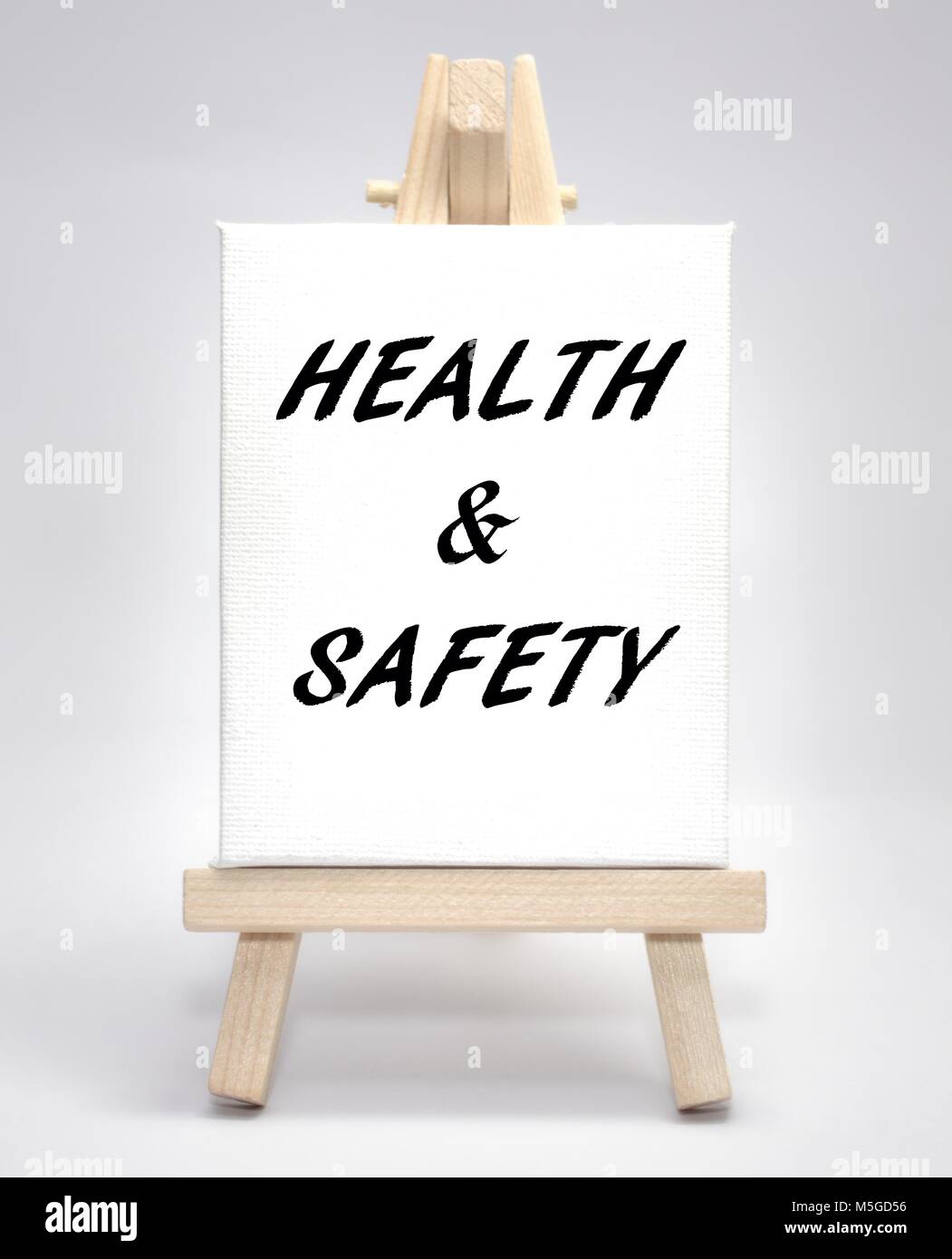 Health & Safety Concept tela bianca il cavalletto per artista Foto Stock