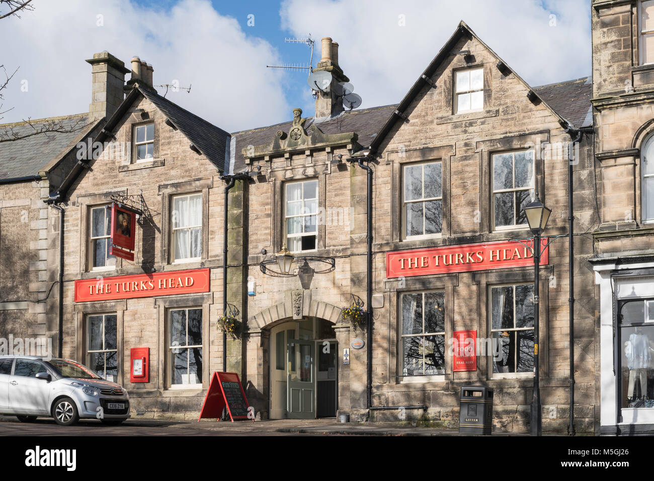 Il Turks Head Pub, Rothbury, Northumberland, England, Regno Unito Foto Stock