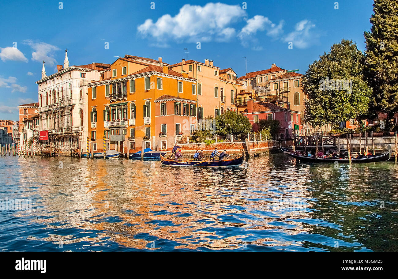 Vista del Canal Grande a Venezia, Italia Foto Stock