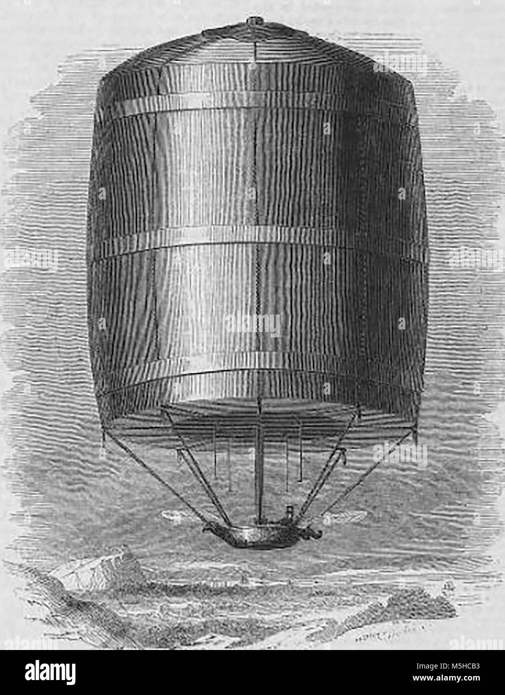 Palloni e macchine volanti - Il fuoco di Edimburgo di palloncino 1840 Foto Stock
