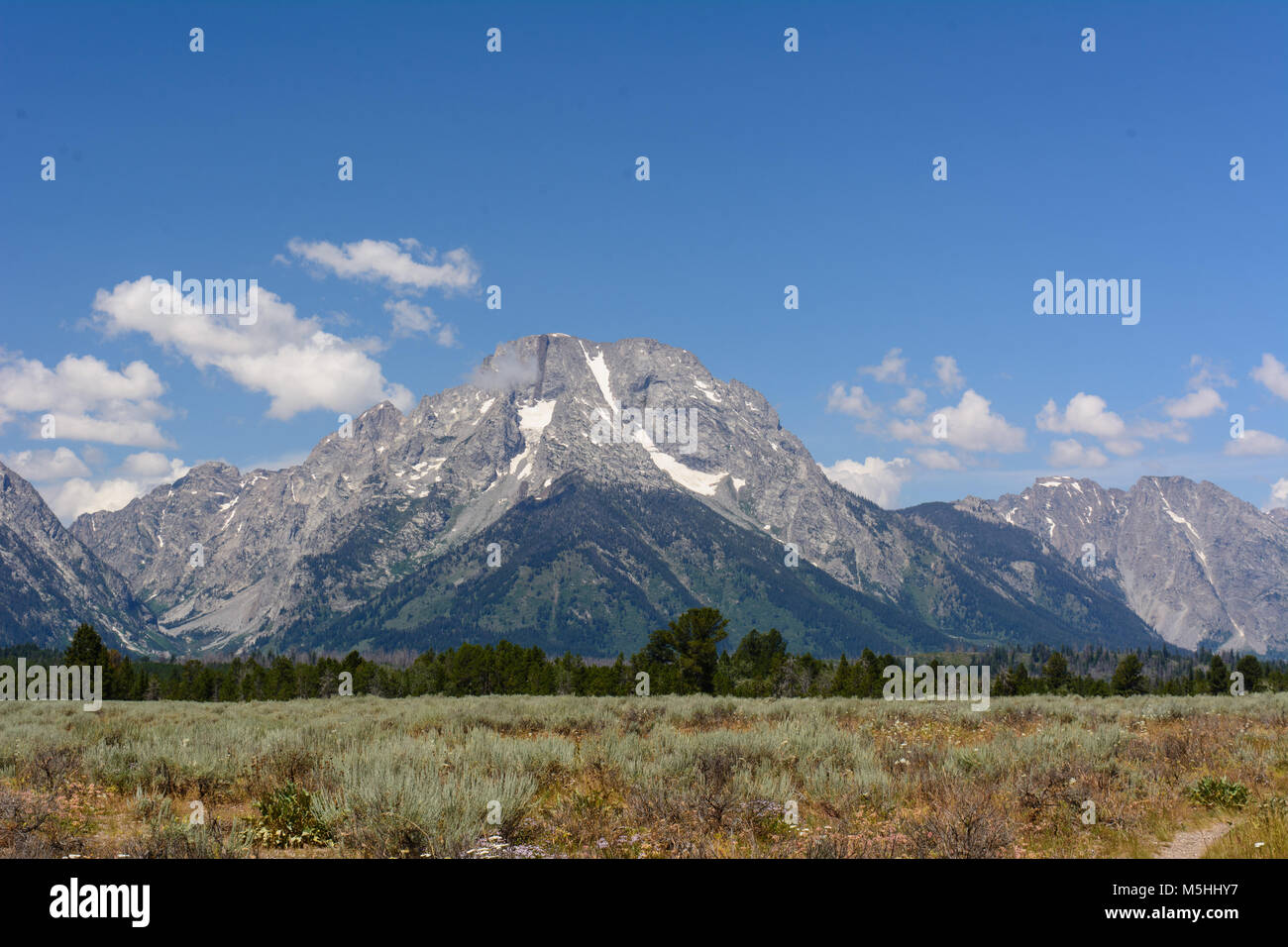 Picchi di montagna nel Parco Nazionale di Grand Teton Foto Stock