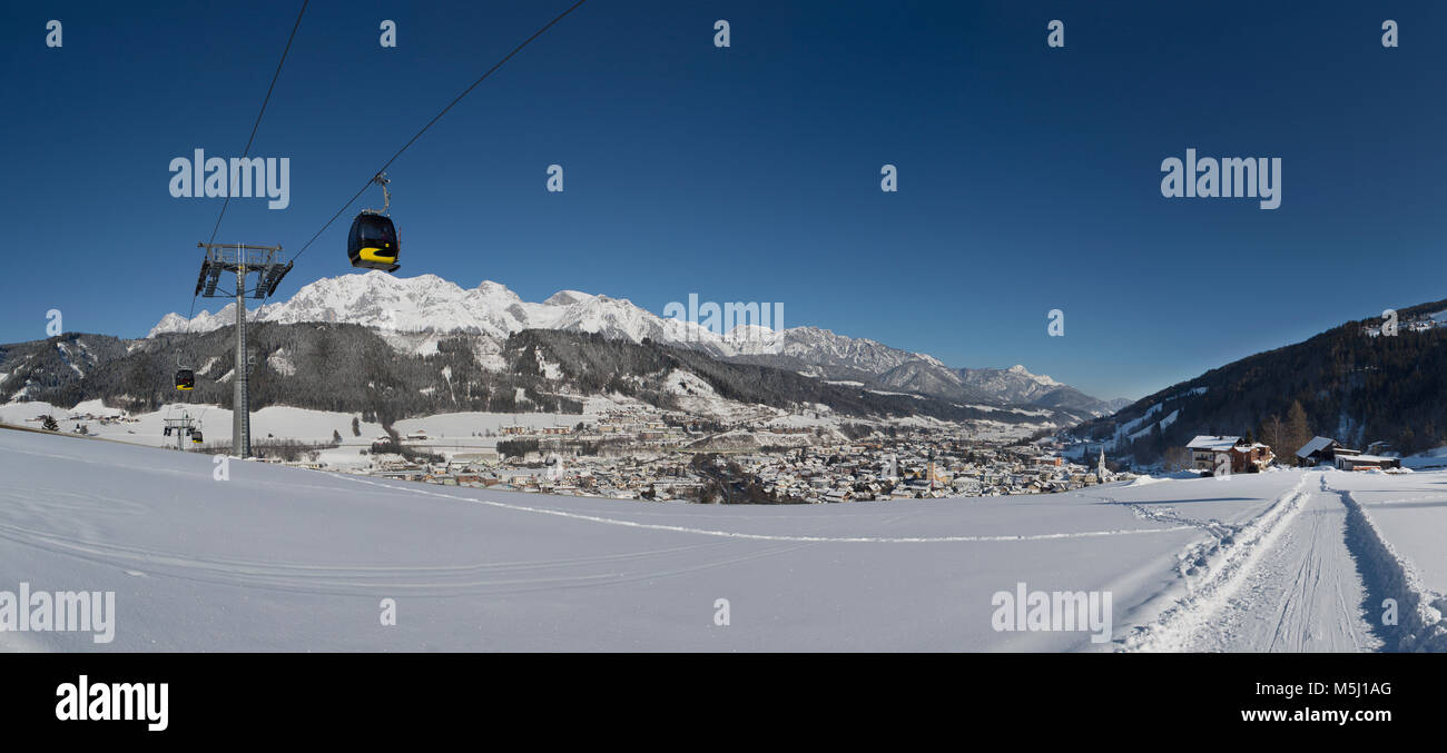 L'Austria, la Stiria, Liezen distretto, Schladming, Planai West, funivia Foto Stock