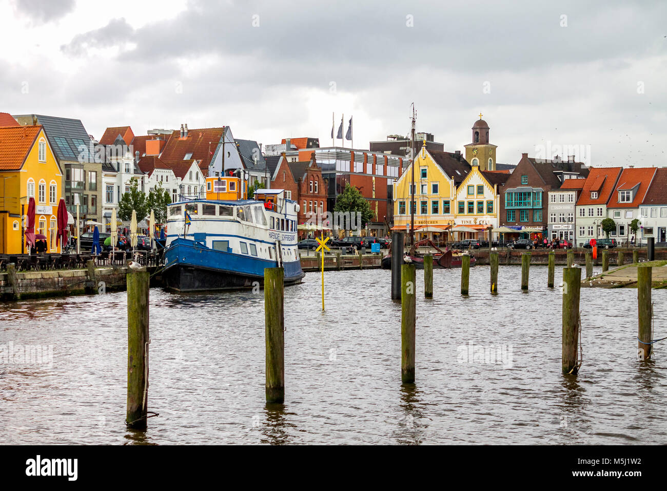 Germania, Schleswig-Holstein, Husum, città vecchia, Porto Foto Stock