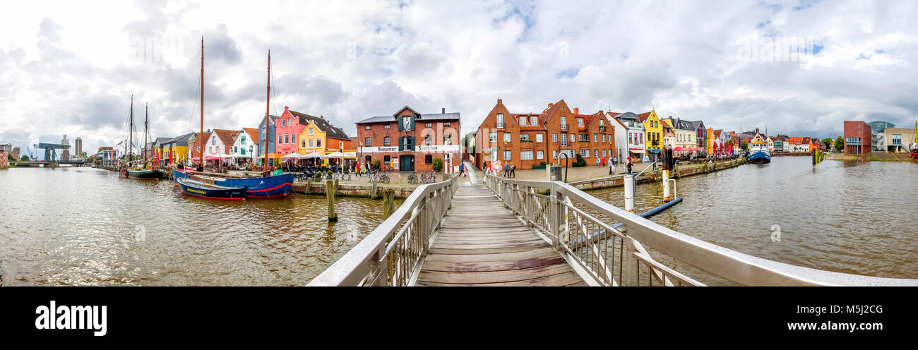 Germania, Schleswig-Holstein, Husum, città vecchia, Porto Foto Stock