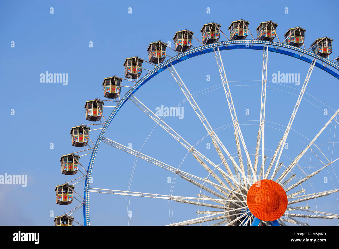 Oktoberfest-Riesenrad, Wiesn, München, Oberbayern, Bayern, Deutschland Foto Stock