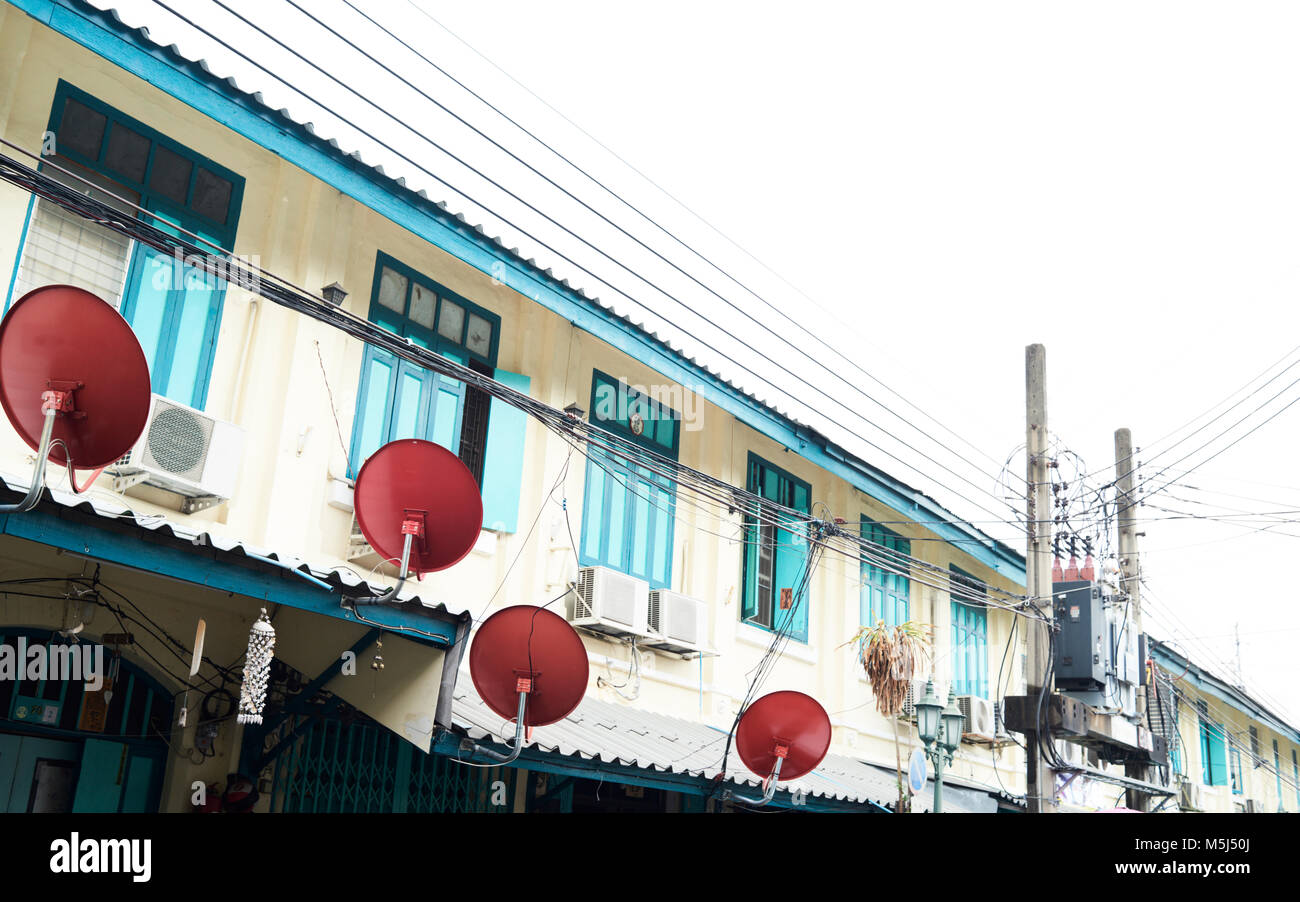 Colori pastello dettagli costruttivi. Urban. Bangkok, Tailandia. Foto Stock