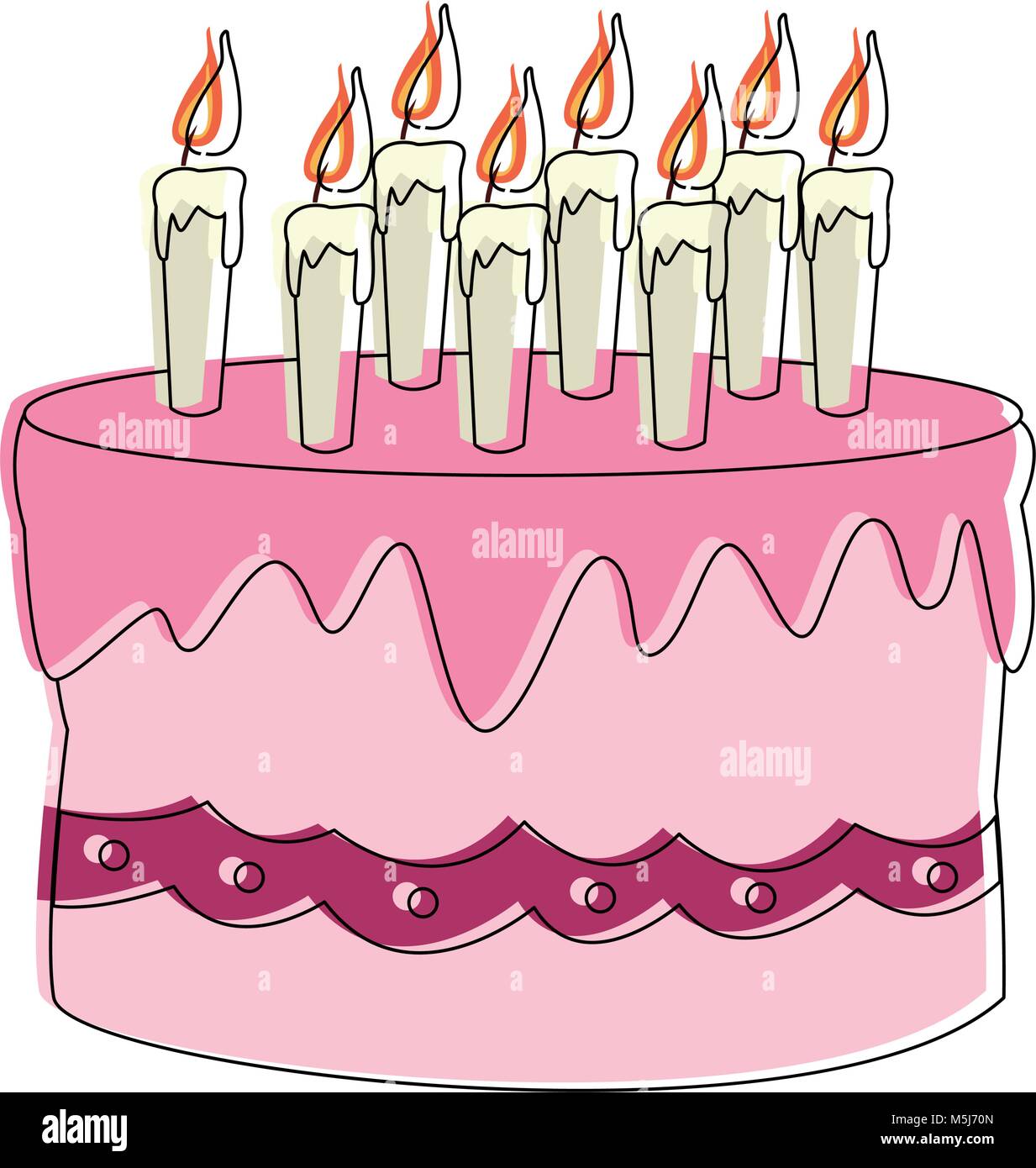Torta di compleanno cartoon Immagine e Vettoriale - Alamy