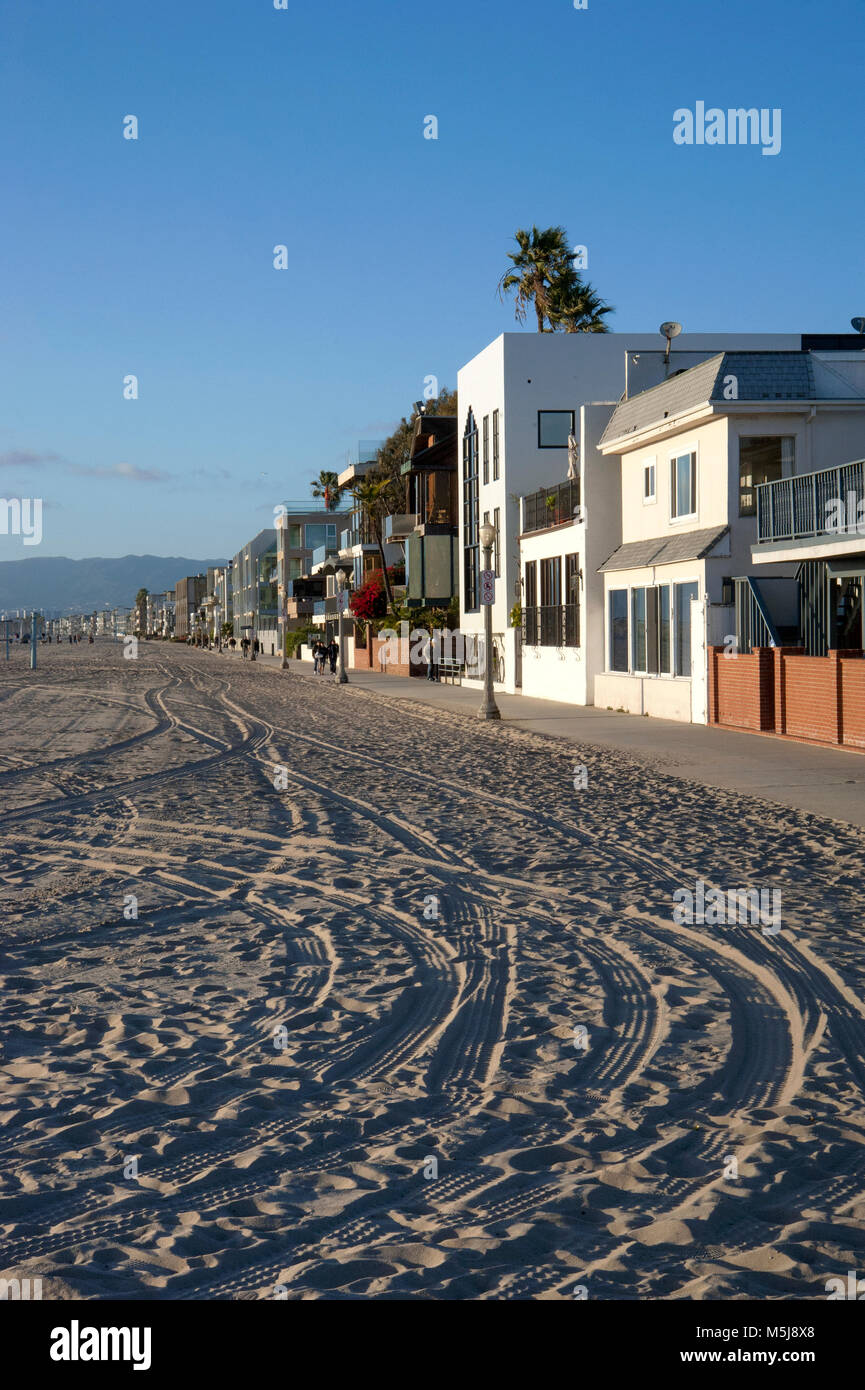 Fronte Spiaggia Case in Venice Beach, CA Foto Stock